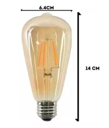 PACK 3 AMPOLLETAS FILAMENTO LED EDISON 4W RETRO VINTAGE LUZ - 2