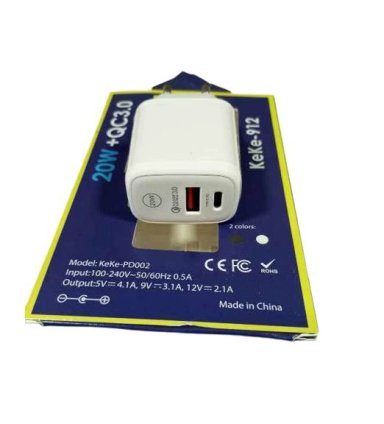 CARGADOR PD20W+QC3-0 CARGADOR RAPIDO KEKE-912 - 1