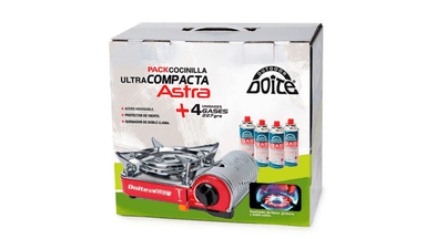 COCINILLA CAMPING 1 QUEMADOR ASTRA + 4 LATAS GAS DOITE - 4
