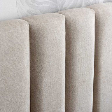 RESPALDO DE CAMA - MODELO TUBULAR - 2 PLAZAS - VELVET BEIGE - 3
