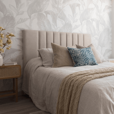 RESPALDO DE CAMA - MODELO TUBULAR - 2 PLAZAS - VELVET BEIGE - 5