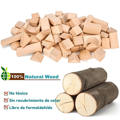 BLOQUES NATURALES DE MADERA EDUCATIVOS MONTESSORI - 3