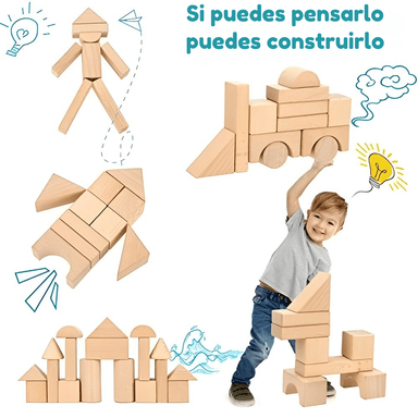 BLOQUES NATURALES DE MADERA EDUCATIVOS MONTESSORI - 5