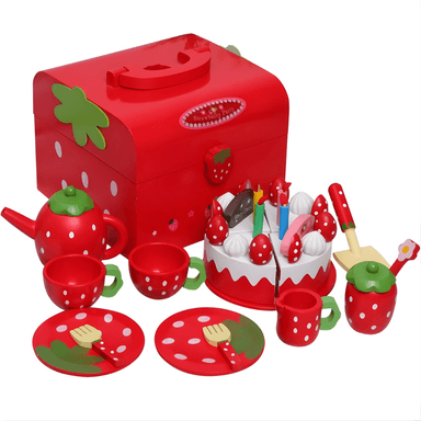SET DE PASTEL EDUCATIVO DE MADERA ROJO MONTESSORI - 1