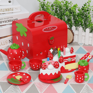 SET DE PASTEL EDUCATIVO DE MADERA ROJO MONTESSORI - 2