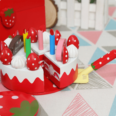 SET DE PASTEL EDUCATIVO DE MADERA ROJO MONTESSORI - 4