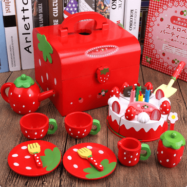 SET DE PASTEL EDUCATIVO DE MADERA ROJO MONTESSORI - 5