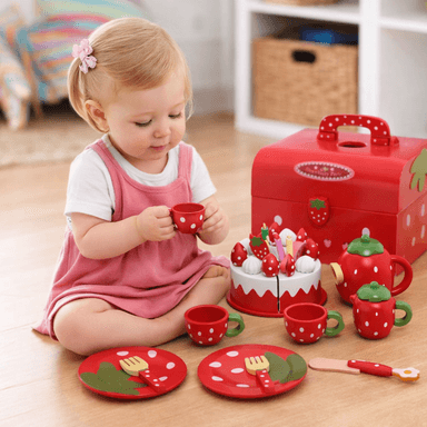 SET DE PASTEL EDUCATIVO DE MADERA ROJO MONTESSORI - 7