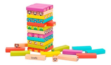 BLOQUES DACTIC BLANCO TORRE DE BLOQUE O JENGA DE MADERA MULTICOLOR. - 3