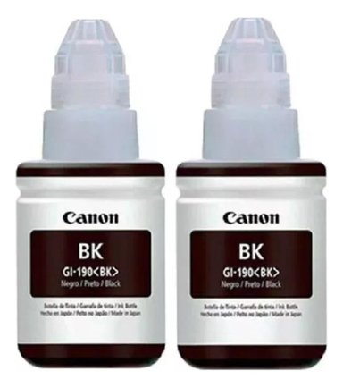 PACK 2 TINTAS CANON NEGRO GI-190 ORIGINAL - 1