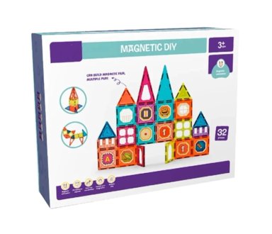 JUEGO DE CONSTRUCCION MAGNE TICO IMAN BLOQUES NIÑOS 32PZS - 1