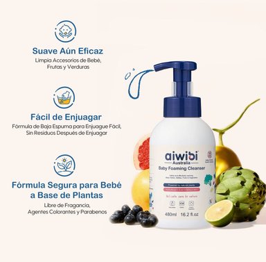 LIMPIADOR MAMADERAS, FRUTAS Y VERDURAS AIWIBI 480 ML - 2