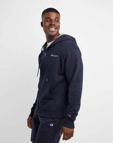 SUDADERA ALGODÓN HOMBRE CHAMPION NEGRO CON CAPUCHA Y CREMALLERA GF91H-Y08160 - 1