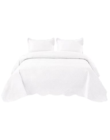 CUBRECAMA QUILT 2 PLAZAS+2 FUNDAS VERANO UNICOLOR 13N02 - 1