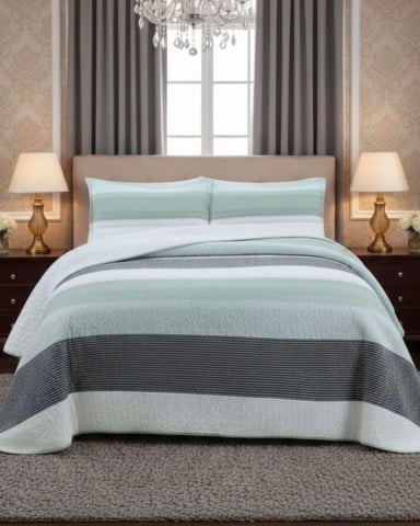 COBERTOR COLCHA QUILT SHERPA OTOÑO INVIERNO 2 PLAZAS - 1
