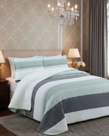 COBERTOR COLCHA QUILT SHERPA OTOÑO INVIERNO 2 PLAZAS - 4