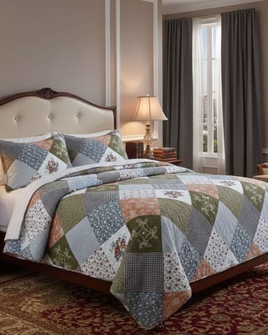 COBERTOR COLCHA QUILT SHERPA OTOÑO INVIERNO 2 PLAZAS - 4