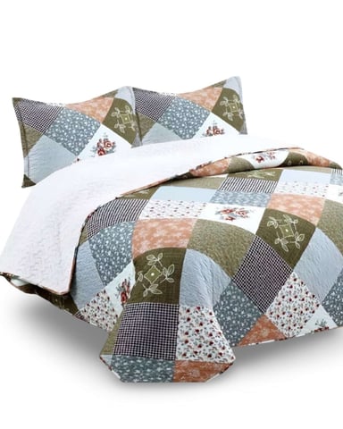 COBERTOR COLCHA QUILT SHERPA OTOÑO INVIERNO 2 PLAZAS - 5