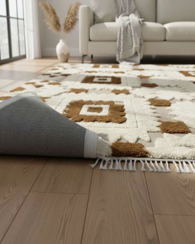 ALFOMBRA TEXTURIZADA DISEÑO JACQUARD ANTIDESLIZANTE 150X200 CM A05 - 2