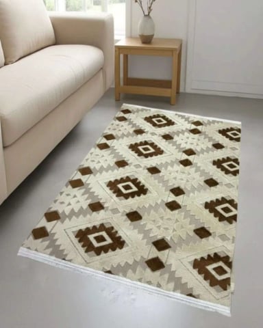 ALFOMBRA TEXTURIZADA DISEÑO JACQUARD ANTIDESLIZANTE 150X200 CM A05 - 3