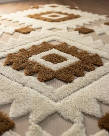 ALFOMBRA TEXTURIZADA DISEÑO JACQUARD ANTIDESLIZANTE 150X200 CM A05 - 4
