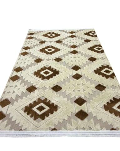 ALFOMBRA TEXTURIZADA DISEÑO JACQUARD ANTIDESLIZANTE 150X200 CM A05 - 6