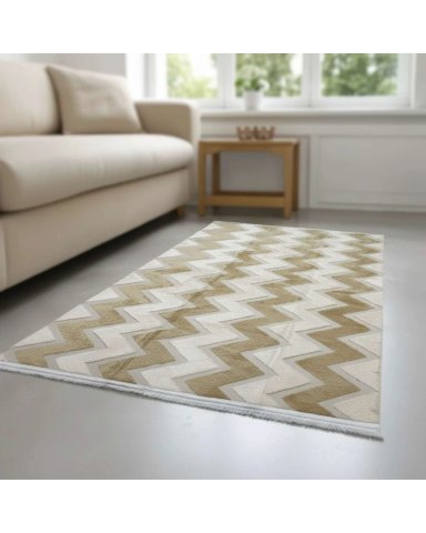 ALFOMBRA TEXTURIZADA DISEÑO JACQUARD ANTIDESLIZANTE 150X200 CM A09 - 1
