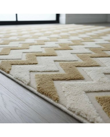 ALFOMBRA TEXTURIZADA DISEÑO JACQUARD ANTIDESLIZANTE 150X200 CM A09 - 3