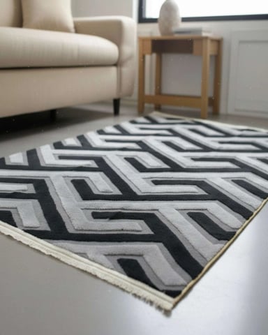 ALFOMBRA TEXTURIZADA DISEÑO JACQUARD ANTIDESLIZANTE 200X240 CM A03 - 3