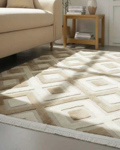 ALFOMBRA TEXTURIZADA DISEÑO JACQUARD ANTIDESLIZANTE 150X200 CM A08 - 2