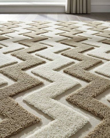 ALFOMBRA TEXTURIZADA DISEÑO JACQUARD ANTIDESLIZANTE 150X200 CM A07 - 4