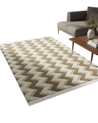 ALFOMBRA TEXTURIZADA DISEÑO JACQUARD ANTIDESLIZANTE 150X200 CM A07 - 8