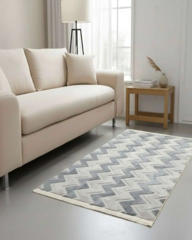 ALFOMBRA TEXTURIZADA DISEÑO JACQUARD ANTIDESLIZANTE 180X200 CM A06 - 2