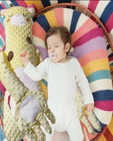 PELUCHE JIRAFA BABY PATTER SIMULACION DORMIR PARA BEBE S - 5