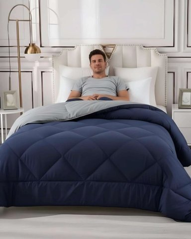 CUBRECAMA PLUMON NORDICO KING 230X250 GRIS/AZUL - 4