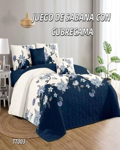 SABANA CON CUBRECAMA DE VERANO PLAZA Y MEDIA + 1 ALMOHADA - 4