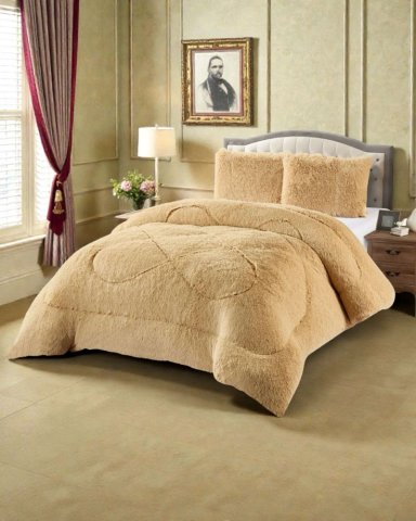 CUBRECAMA OTOÑO INVIERNO CHIPORRO PELUDO PREMIUM KING 250 CM X 270 CM - 4