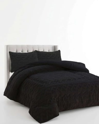JUEGO DE CUBRECAMA SHERPA CON RELIEVE TRENZADO  KING - 4