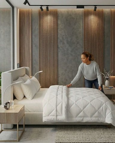 SET SABANAS MAS PLUMON NORDICO MAS 2 ALMOHADAS 2 PLAZAS BLANCO 200CM X 230 CM - 3