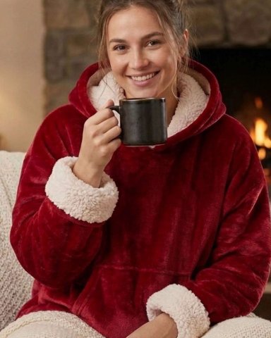 POLERON GIGANTE HOODIE FLEECE CON CHIPORRO EXTRA SUAVE Y TE RMICO - 1