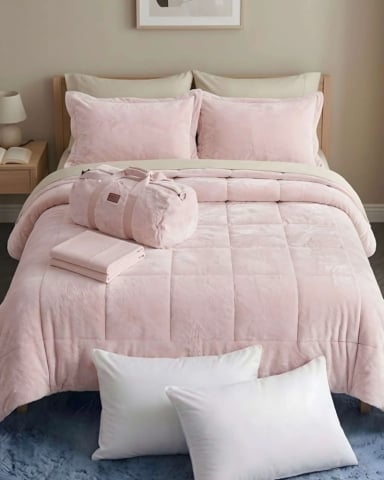 PLUMON CUBRECAMA CHIPORRO VELVET SOFT PREMIUM + SABANA BAJERA Y ALMOHADAS 230X250CM - 1