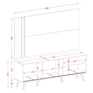 RACK ALTAVISION CRONOS MDP GRIS CLARO + PANEL 60 FENDI NATURALE - 4