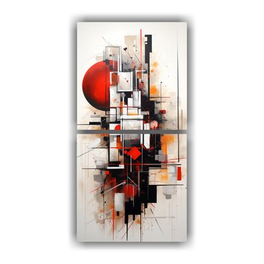 CUADROS ABSTRACTOS NÓRDICOS DE PARED EN ARMONÍA 40X80 CM - 1