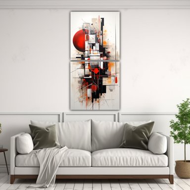 CUADROS ABSTRACTOS NÓRDICOS DE PARED EN ARMONÍA 40X80 CM - 2