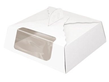 CAJA TORTA MEDIANA VENTANA LAT CARTULINA CUADRADA 35X12CM - 1