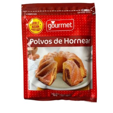POLVOS DE HORNEAR DOBLE ACCION GOURMET 100GR - 1