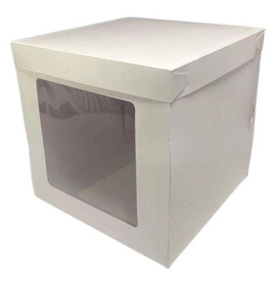 PACK 5 CAJA MINI TORTA CUBO CON VENTANA BLANCA 20X20X20CM - 1