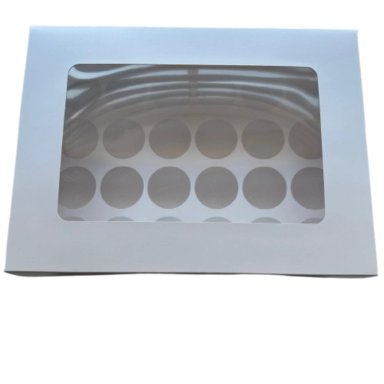CAJA CON VENTANA PARA 24 SHOT 60ML CARTULINA BLANCA - 1