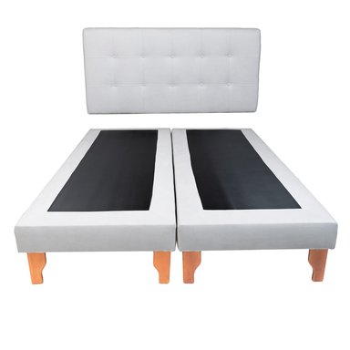 CAMA DISEÑOS VALESTRINI DOS PLAZAS LINO GRIS - 2