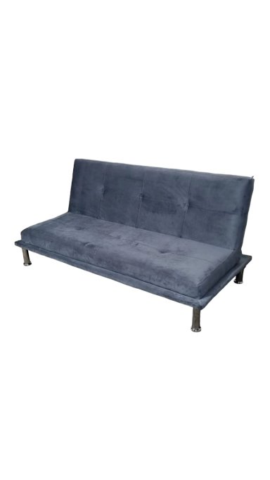 SOFÁ DISEÑOS VALESTRINI 2 CUERPOS FELPA GRIS CAMA - 1